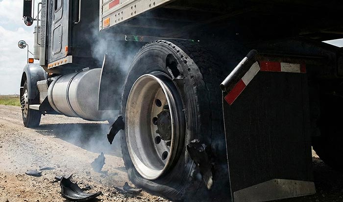 18-wheeler tire blowout accident